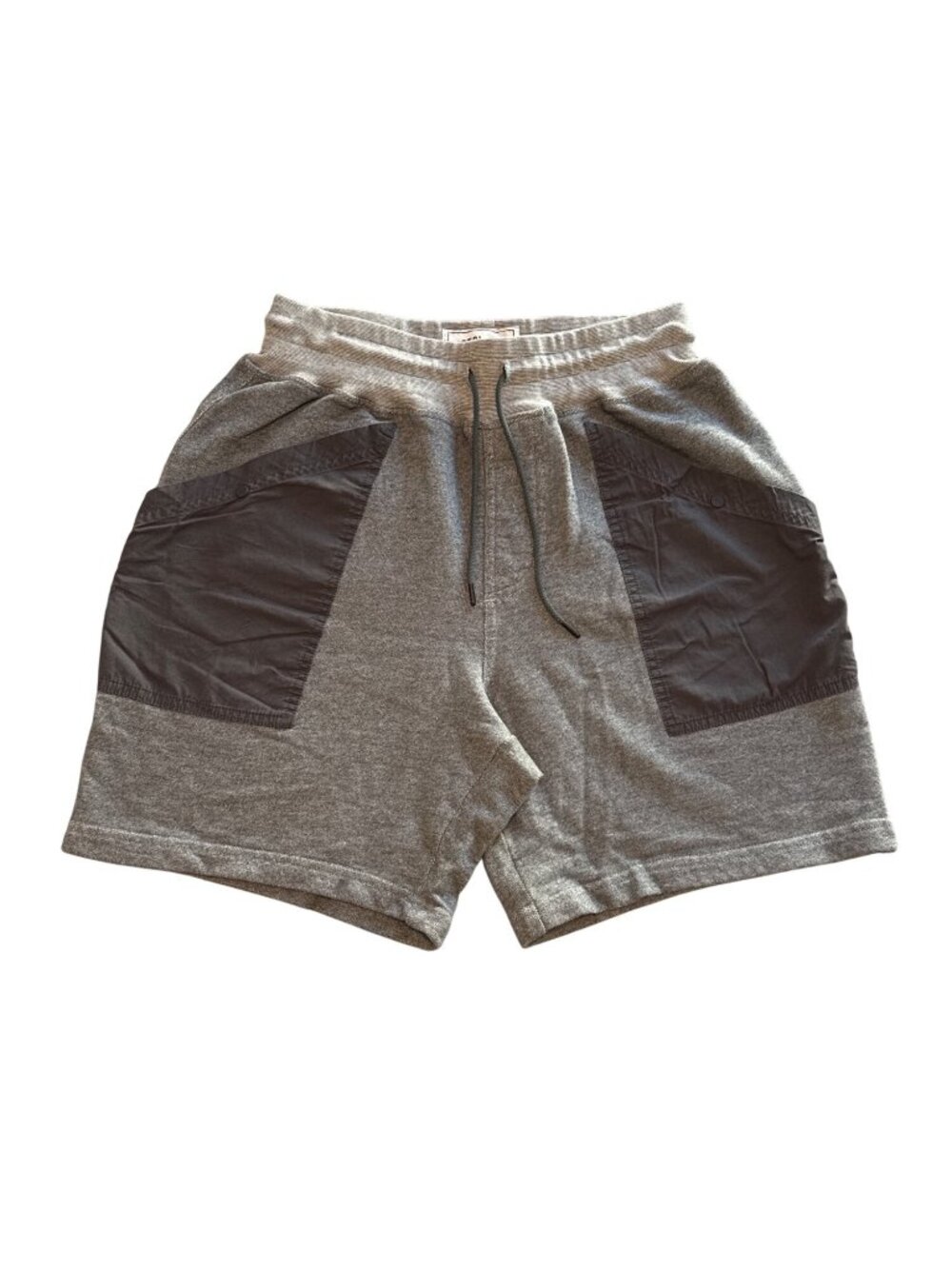 Pistol Lake Mens Gray Knit Shorts W/ Nylon Contrast Pockets Size M